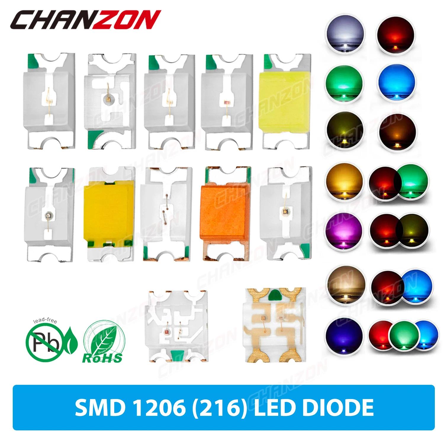 1206 3216 SMD LED ̿ Ĩ,  ȭƮ, , ׸, , ο, , UV, , ũ, RGB ٻ ߱ , 100 